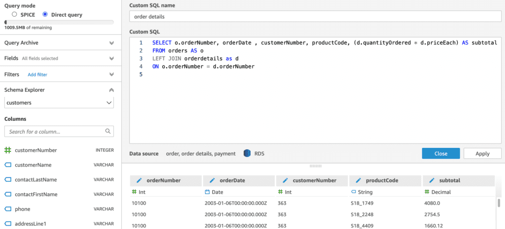 SQL editor